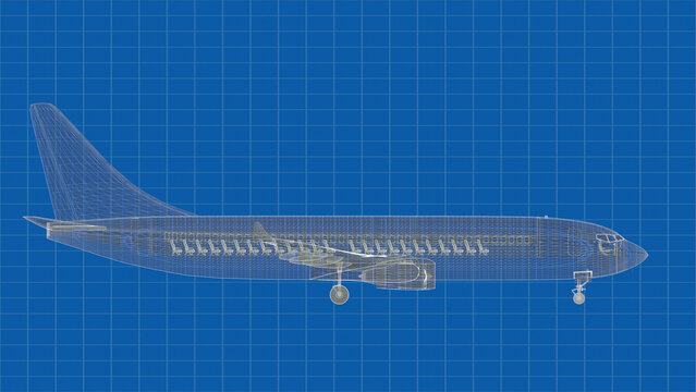 Airplane Blueprint Side View