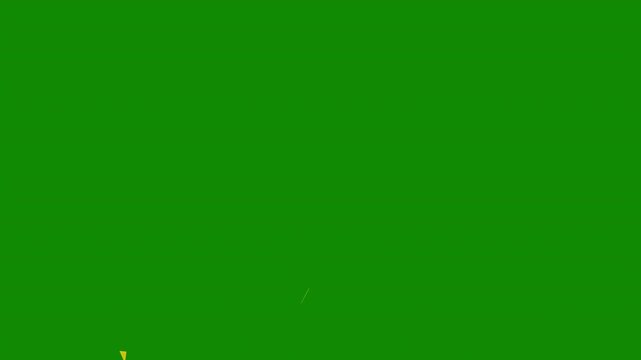 Falling gold and white confetti over green screen background for celebration and event overlays.