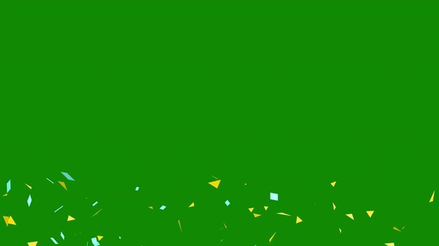 Colorful Confetti Falling on Green Screen for Video Production