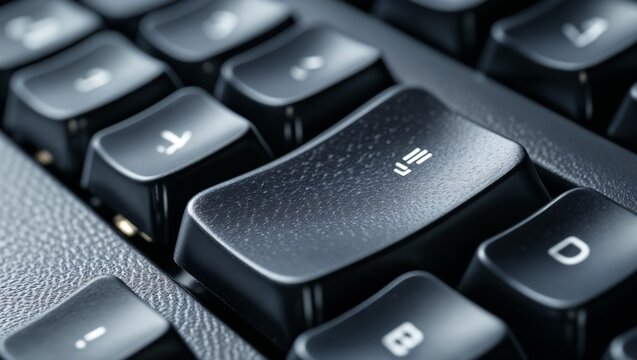 Close-up of Black Computer Keyboard with Focus on Enter Key