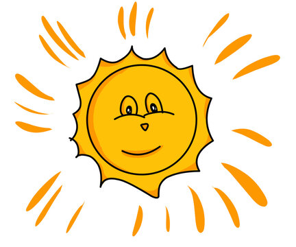 happy sun cartoon