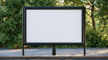 Fototapeta premium Empty outdoor billboard standing in park setting
