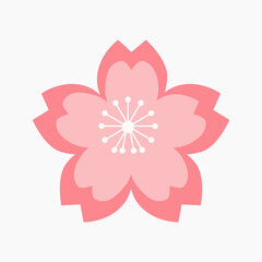 Fototapeta premium Sakura Cherry Blossom Flower Icon Vector – Two-Tone Pink Petal