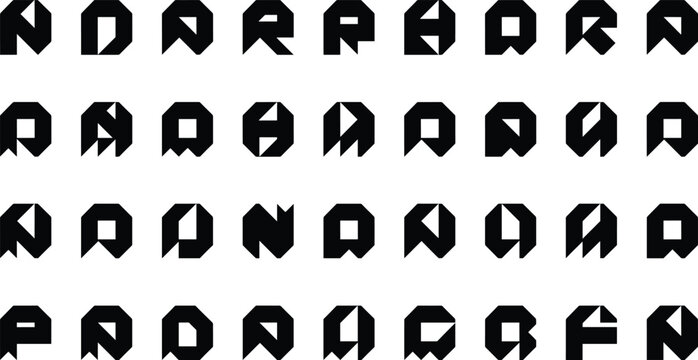 Abstract geometric font origami style angular design modern futuristic sans serif letters