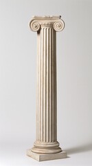 Naklejka premium Ancient greek style marble column standing isolated on