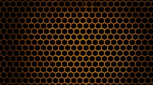 Glowing orange honeycomb pattern on dark background
