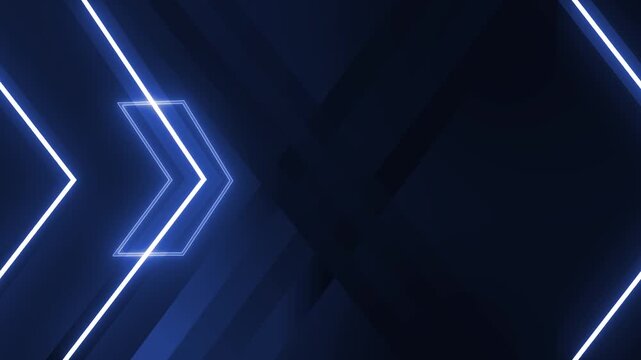 Abstract arrows pointing right background glowing geometric lines animation