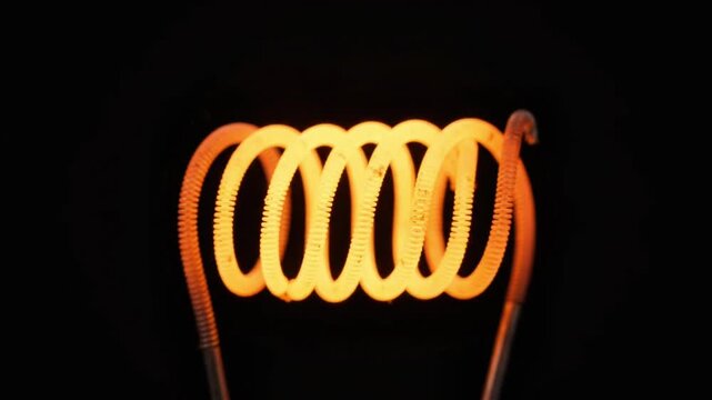 Glowing Hot Metal Filament Heating Coil Thermal Energy