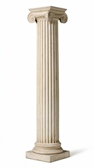 Naklejka premium Isolated classical white marble column with scroll details