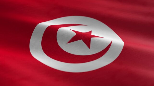 Tunisia - waving flag loop