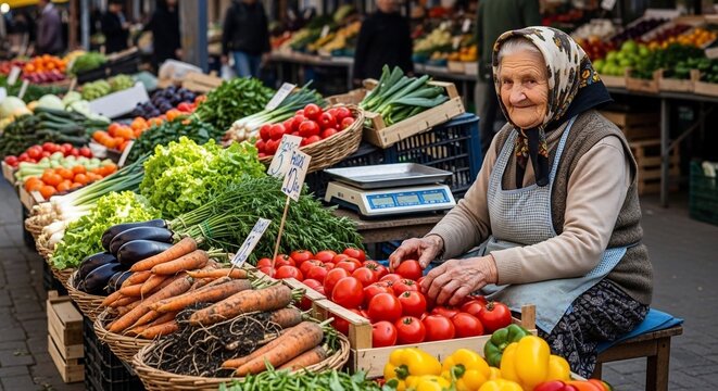 Woman at vegetable market