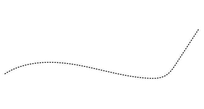 Abstract Hand-Drawn Dotted Line Collection. Dotted Spiral Curve Line. Hand Sketched Curly Border. Curly dotted line. Long dashed hand drawn squiggle.