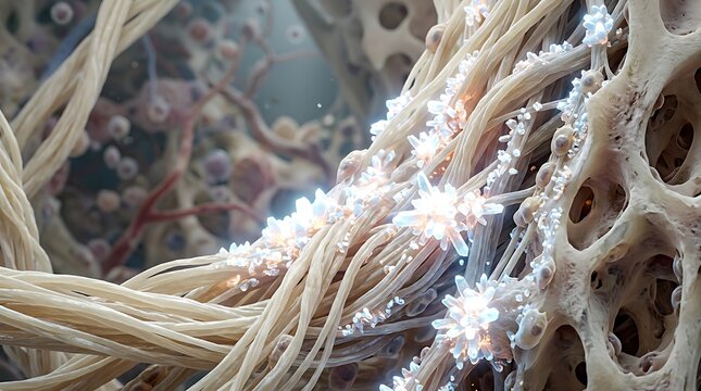 Microscopic view of osteoporosis affecting human bone density