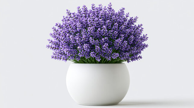 Stunning lavender plant in an elegant white pot ideal for enhancing home decor and creating lovely floral arrangements