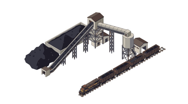 Industrial conveyor belt system for material handling.