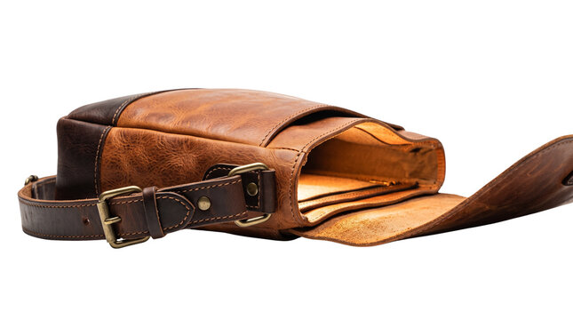 Vintage brown leather messenger bag, handcrafted shoulder satchel with brass buckle, rustic leather briefcase for travel and business