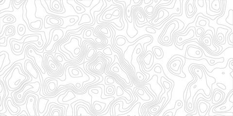 Fototapeta premium Abstract topographic map background, with thin grey, contour lines, representing, elevation, terrain, and, geographic navigation data, on white .