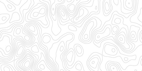 Abstract topographic map background, with thin grey, contour lines, representing, elevation, terrain, and, geographic navigation data, on white . © Safwan