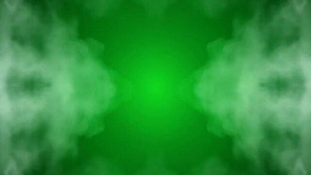 White Fog Gathering Around Outer Edges with Clean Center on Green Screen