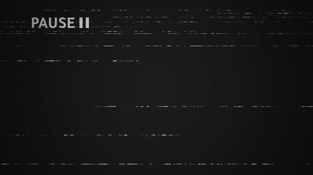 Pause vhs video tape with scratches and dust effect vintage film old tape, noise from analog TV, retro vintage old film overlay