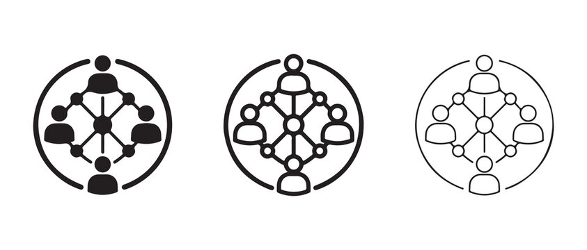 organizational hierarchy network diagrams with interconnected nodes and transparent background for presentations and infographics
