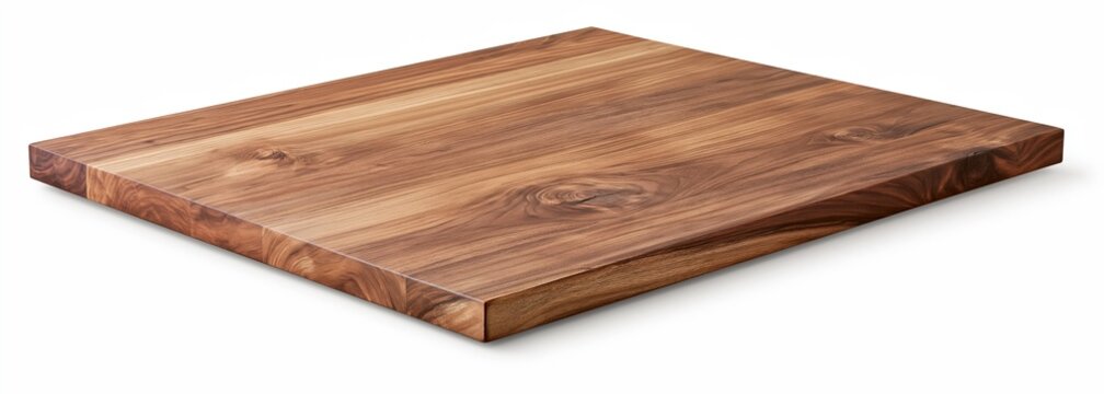 Rectangular wooden cutting board on white background