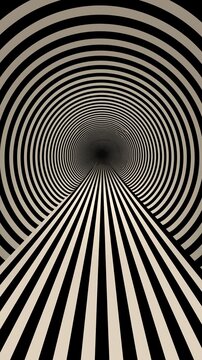 Black and white striped tunnel pattern