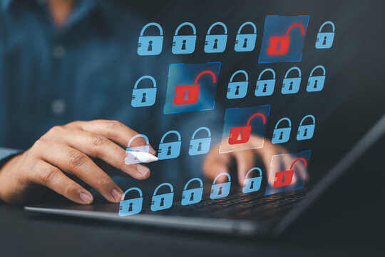 Security vulnerability and network monitoring. Penetration testing for vulnerability and data protection. Security audit using laptop computer to assess system security.