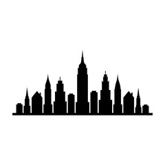 Fototapeta premium New York City skyline silhouette illustration buildings