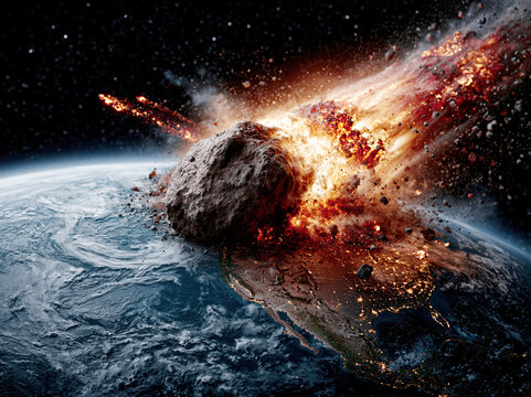 Asteroid Impact on Earth from Space &ndash; AI Generative