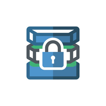 Secure Server Database Icon Vector Illustration