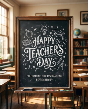 Happy Teacher's day Poster design.