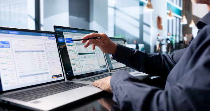 Financial Analyst Studies Cloud Cost Data Carefully