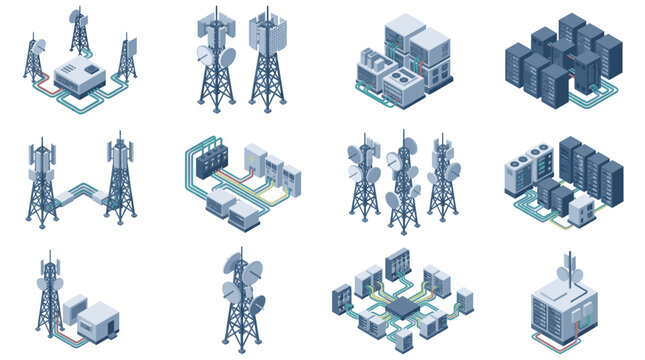 Isometric Telecommunications Network Infrastructure Design.