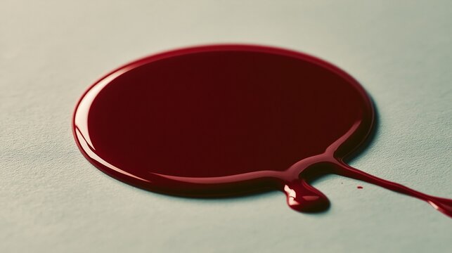 dark red viscous liquid puddle on textured surface