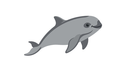 Cute cartoon dolphin isolated on transparent background © Pergi