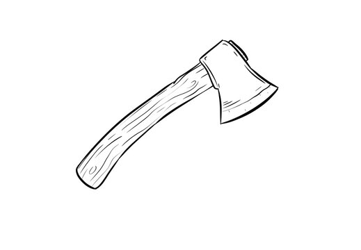 wood axe digital drawing illustration isolated