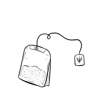 tea bag digital drawing illustration isolated