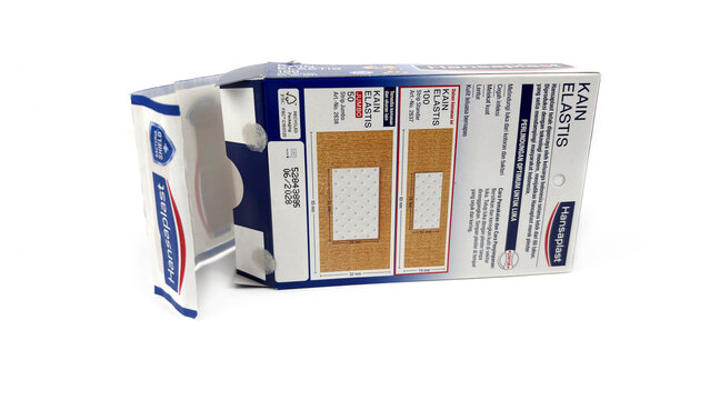 Kediri, East Java, Indonesia &ndash; August 26, 2026: Hansaplast Cooling Fever Pad Package Displayed on White Background