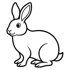 Fototapeta premium A rabbit line art on white background. 