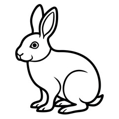 Fototapeta premium A rabbit line art on white background. 