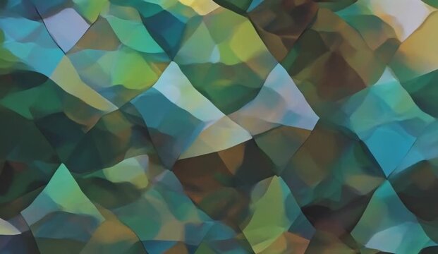 Repeating metallic and luminous rectangular, triangular, and polygonal elements smoothly slide, interlock, separate, and reconnect in synchronized opposing directions