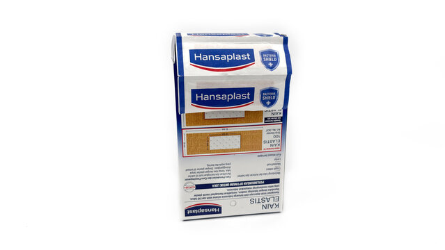 Kediri, East Java, Indonesia &ndash; August 26, 2026: Hansaplast Cooling Fever Pad Package Displayed on White Background