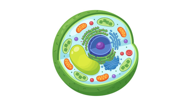 Plant Cell Structure Cross Section Vector Illustration