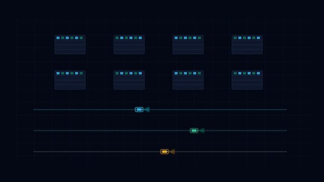 E Commerce Fulfillment Center AGV Logistics Grid 4K Loop