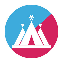 Teepees in circle logo camping symbol outdoors © MDABUBAKKAR