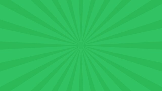 Green Radial Sunburst Background Animation with Expanding Light Rays Prores 4K 60 fps