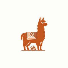 Naklejka premium Modern Llama Logo
