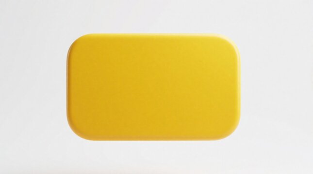 Simple rounded yellow rectangle shape floats on clean white background. Modern minimalist graphic element for UI design, branding, or web banners. Useful for app icon or button.