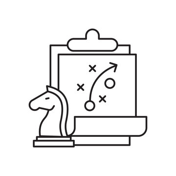 Strategy planning clipboard icon vector for business management goal setting marketing